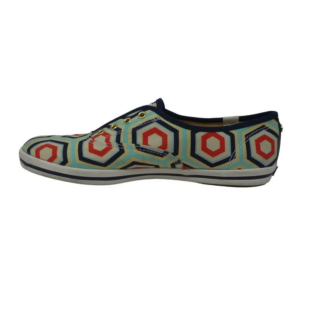 Keds Kate Spade Geometric Canvas‎ Slip On Designer Sneakers Womens 7.5